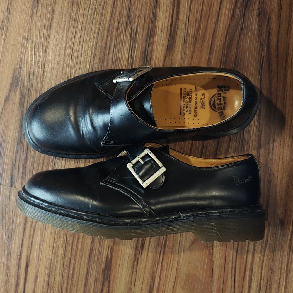 Dr. Martens Black Leather Monk Strap Oxfords
